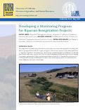 Cover page of Developing a Monitoring Program for Riparian Revegetation Projects