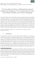 Cover page: The Great Reversal: How an Influential International Organization Changed Its View on Employment Security, Labor Market Flexibility, and Collective Bargaining