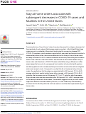 Cover page: Stay-at-home orders associate with subsequent decreases in COVID-19 cases and fatalities in the United States