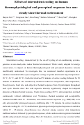 Cover page of Effects of intermittent cooling on human thermophysiological and perceptual responses in a non-steady-state thermal environment