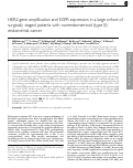 Cover page: HER2 gene amplification and EGFR expression in a large cohort of surgically staged patients with nonendometrioid (type II) endometrial cancer