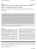 Cover page: Characterising the shared genetic determinants of bipolar disorder, schizophrenia and risk-taking.