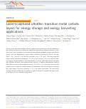 Cover page: Laser-sculptured ultrathin transition metal carbide layers for energy storage and energy harvesting applications
