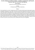 Cover page: Social contingency facilitates infants’ vocabulary growth above and beyond language input and attentional spotlighting