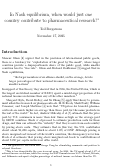 Cover page of In Nash equilibrium, when would just one country contribute to pharmaceutical research
