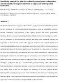 Cover page: Sensitivity analysis for joint inversion of ground-penetrating radar and 
thermal-hydrological data from a large-scale underground heater test