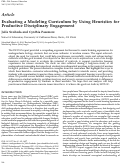 Cover page: Evaluating a Modeling Curriculum by Using Heuristics for Productive Disciplinary Engagement