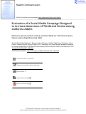 Cover page: Evaluation of a Social Media Campaign Designed to Increase Awareness of Thirdhand Smoke among California Adults