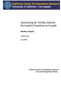 Cover page: Accounting for Fertility Decline During the Transition to Growth