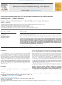 Cover page: Next-generation sequencing of a large uveal melanoma with whole genome doubling and a PBRM1 mutation