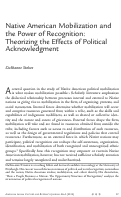 Cover page: Native American Mobilization and the Power of Recognition: Theorizing the Effects of Political Acknowledgment