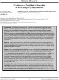 Cover page: Predictors of Psychiatric Boarding  in the Emergency Department