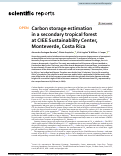 Cover page: Carbon storage estimation in a secondary tropical forest at CIEE Sustainability Center, Monteverde, Costa Rica