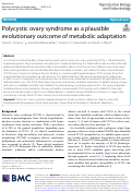 Cover page: Polycystic ovary syndrome as a plausible evolutionary outcome of metabolic adaptation