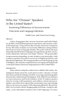Cover page: Who Are “Chinese” Speakers in the United States?: Examining Differences in Socioeconomic Outcomes and Language Identities