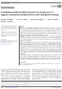 Cover page: Germination niche breadth of invasive Iris pseudacorus (L.) suggests continued recruitment from seeds with global warming