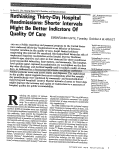 Cover page: Rethinking Thirty-Day Hospital Readmissions: Shorter Intervals Might Be Better Indicators Of Quality Of Care.