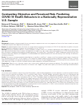 Cover page: Contrasting Objective and Perceived Risk: Predicting COVID-19 Health Behaviors in a Nationally Representative U.S. Sample