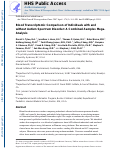 Cover page: Blood transcriptomic comparison of individuals with and without autism spectrum disorder: A combined‐samples mega‐analysis