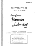 Cover page: LECTURES ON SUPERCONDUCTIVITY BY ANDREW M. SESSLER AT THE UNIVERSITY OF CALIFORNIA DURING THE SPRING SEMESTER, 1960