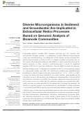 Cover page: Diverse Microorganisms in Sediment and Groundwater Are Implicated in Extracellular Redox Processes Based on Genomic Analysis of Bioanode Communities