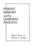 Cover page of Human Memory and the Learning Process (Entire Collection)