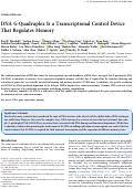 Cover page: DNA G-Quadruplex Is a Transcriptional Control Device That Regulates Memory.