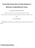 Cover page: Three-Pulse Photon Echo of Finite Numbers of Molecules: Single-Molecule Traces