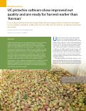 Cover page: UC pistachio cultivars show improved nut quality and are ready for harvest earlier than ‘Kerman’