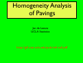 Cover page: Homogeneity Analysis of Pavings