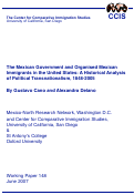 Cover page: The Mexican Government and Organised Mexican Immigrants in the United States: A Historical Analysis of Political Transnationalism, 1848-2005