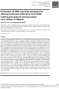 Cover page: Evaluation of SMS reminder messages for altering treatment adherence and health seeking perceptions among malaria care-seekers in Nigeria