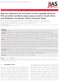 Cover page: End‐user preference for and choice of four vaginally delivered HIV prevention methods among young women in South Africa and Zimbabwe: the Quatro Clinical Crossover Study