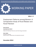 Cover page: Employment Patterns among Women: A Comparative Study of Rural Malawi and Rural Pakistan