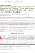 Cover page: Lipoprotein(a), Oxidized Phospholipids, and Progression to Symptomatic Heart Failure: The CASABLANCA Study.