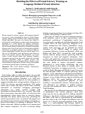 Cover page: Modeling the Effects of Formal Literacy Training on Language Mediated Visual Attention