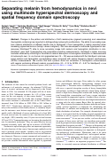 Cover page: Separating melanin from hemodynamics in nevi using multimode hyperspectral dermoscopy and spatial frequency domain spectroscopy