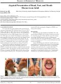 Cover page: Atypical Presentation of Hand, Foot, and Mouth Disease in an Adult