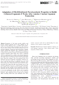 Cover page: Adaptation of Fibril-Reinforced Poroviscoelastic Properties in Rabbit Collateral Ligaments 8 Weeks After Anterior Cruciate Ligament Transection.