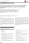 Cover page: Head to head comparison of [<sup>18</sup>F] AV-1451 and [<sup>18</sup>F] THK5351 for tau imaging in Alzheimer's disease and frontotemporal dementia.