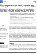 Cover page: Open-Label Sulforaphane Trial in FMR1 Premutation Carriers with Fragile-X-Associated Tremor and Ataxia Syndrome (FXTAS)