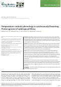 Cover page: Temperature controls phenology in continuously flowering Protea species of subtropical Africa