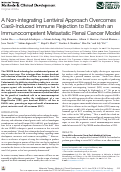 Cover page: A Non-integrating Lentiviral Approach Overcomes Cas9-Induced Immune Rejection to Establish an Immunocompetent Metastatic Renal Cancer Model