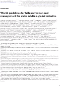 Cover page: World guidelines for falls prevention and management for older adults: a global initiative