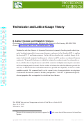 Cover page: Technicolor and Lattice Gauge Theory