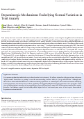 Cover page: Dopaminergic Mechanisms Underlying Normal Variation in Trait Anxiety