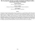 Cover page: How do pragmatic and object cues affect monolingual and bilingual toddlersvisual attention during word learning?