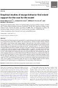 Cover page: Empirical studies of escape behavior find mixed support for the race for life model.