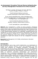 Cover page of An Automated Disruption-Tolerant Key Management Framework for Critical Systems