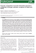 Cover page: Factorial combinations of protein interactions generate a multiplicity of florigen activation complexes in wheat and barley